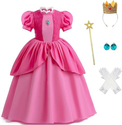 Princess Costume Dress for Girls Halloween Costumes Cosplay Dress Up Outfit with Accessories,2T-10T in Saudi Arabia