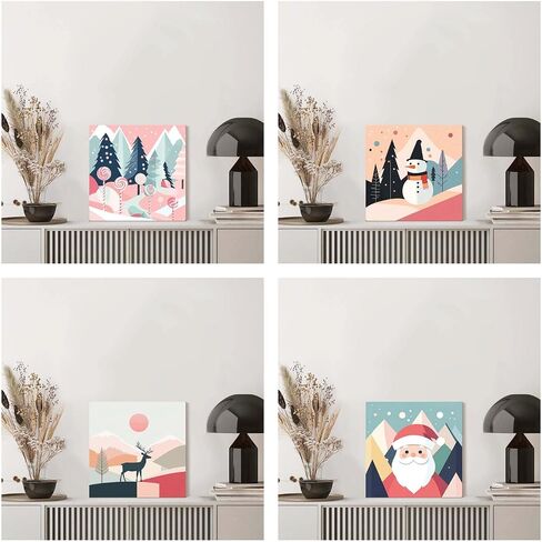 VAIIEYO 4 Pack Framed Paint by Numbers Kit for Adults Cat Dog Tiger Lion, Colorful Animal Canvas DIY Oil Painting Kit with Paintbrush &Acrylic Pigment, Arts Craft for Home Wall Decor(8x8 inch/20x20cm) in Saudi Arabia
