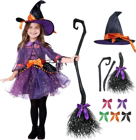 إبداعات spooktacular child child orgle purple witch costume ، toddler witch outfit for Kids Halloween Dress Up Firms Up Firms in Saudi Arabia