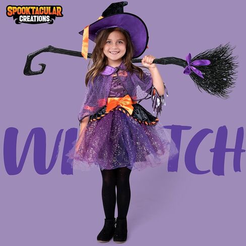 إبداعات spooktacular child child orgle purple witch costume ، toddler witch outfit for Kids Halloween Dress Up Firms Up Firms in Saudi Arabia