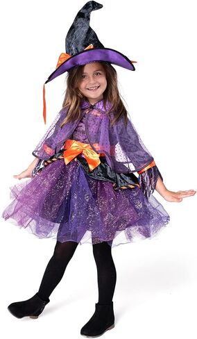 إبداعات spooktacular child child orgle purple witch costume ، toddler witch outfit for Kids Halloween Dress Up Firms Up Firms in Saudi Arabia