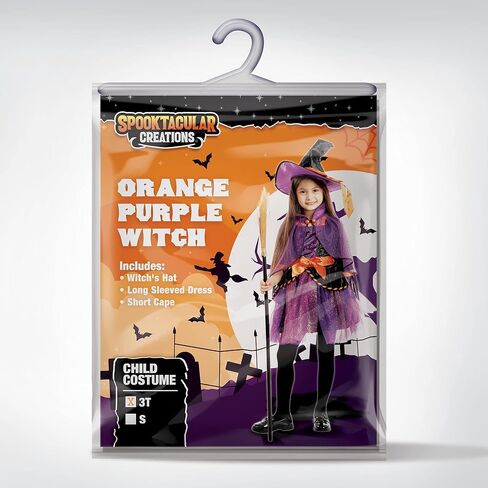 إبداعات spooktacular child child orgle purple witch costume ، toddler witch outfit for Kids Halloween Dress Up Firms Up Firms in Saudi Arabia