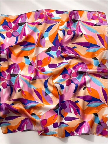 Floerns Women's Square Scarf Floral Satin Headscarf Lightweight Hair Wrap Bandana in Saudi Arabia