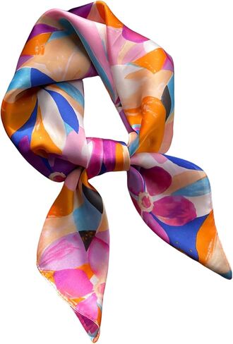 Floerns Women's Square Scarf Floral Satin Headscarf Lightweight Hair Wrap Bandana in Saudi Arabia