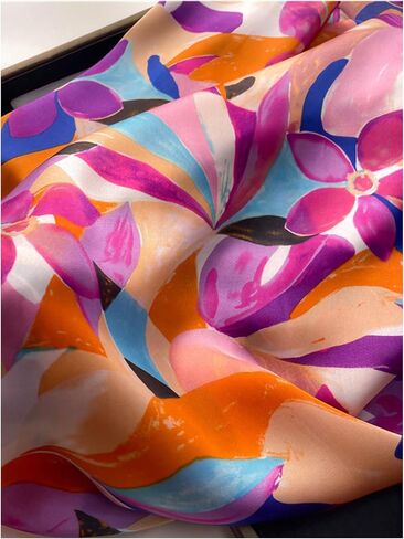Floerns Women's Square Scarf Floral Satin Headscarf Lightweight Hair Wrap Bandana in Saudi Arabia