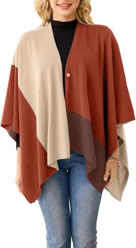 Ferand Women's Cashmere Blend Shawl Wrap Block Poncho Propositile Travel Diarf in Kuwait