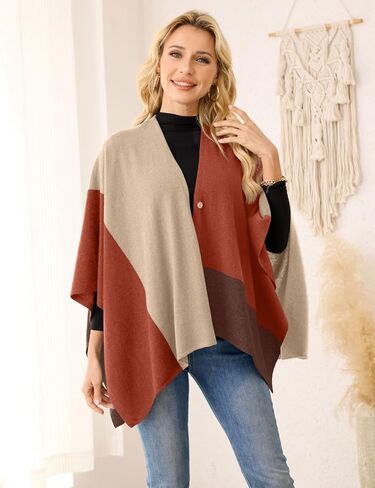 Ferand Women's Cashmere Blend Shawl Wrap Block Poncho Propositile Travel Diarf in Kuwait
