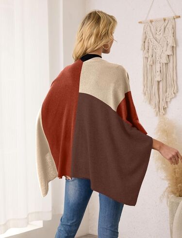 Ferand Women's Cashmere Blend Shawl Wrap Block Poncho Propositile Travel Diarf in Kuwait