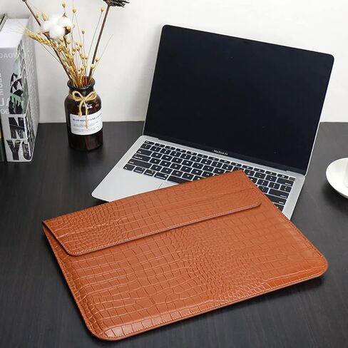 الحبوب التمساح PU جلدية جلدية على غرار حقيبة حقيبة كمبيوتر محمول لجهاز MacBook Air 15 بوصة 2023 M2 A2941 دفتر دفتر Macbook Pro 16 M2/M1 A2780 A2485 A2141 2019-2023 Pro 15 2012-2019 ، Black ، Black in Kuwait