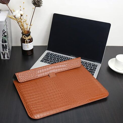 الحبوب التمساح PU جلدية جلدية على غرار حقيبة حقيبة كمبيوتر محمول لجهاز MacBook Air 15 بوصة 2023 M2 A2941 دفتر دفتر Macbook Pro 16 M2/M1 A2780 A2485 A2141 2019-2023 Pro 15 2012-2019 ، Black ، Black in Kuwait