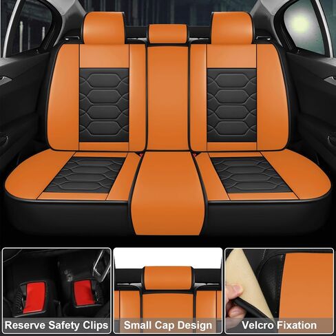 Car Seat Covers Fit for Ford Bronco 2021-2024,5 Seats Comfort Non-Slip Seat Covers Airbag Compatible,Waterproof Leather Seat Covers(Standard 5 Seats, Black Orange) in Kuwait