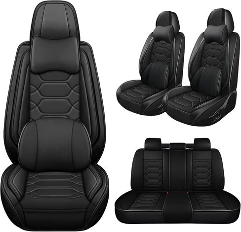 Car Seat Covers Fit for Ford Bronco 2021-2024,5 Seats Comfort Non-Slip Seat Covers Airbag Compatible,Waterproof Leather Seat Covers(Standard 5 Seats, Black Orange) in Kuwait