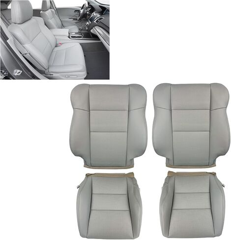 أغطية مقاعد جلدية لأكورا RDX 2007-2012 سائق ومسافر بديل رمادي على جانب الراحة للمقاعد السفلية والخلفية للراحة والمتانة in Kuwait