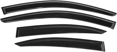 IKON MOTORSPORTS Tape on Window Visors Compatible with 2006-2013 Lexus IS250 IS350 & 2008-2014 is F, Dark Smoke Slim Style Acrylic Car Rain Guards Window Wind Deflector Shade in Saudi Arabia