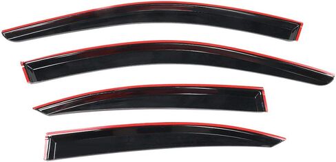 IKON MOTORSPORTS Tape on Window Visors Compatible with 2006-2013 Lexus IS250 IS350 & 2008-2014 is F, Dark Smoke Slim Style Acrylic Car Rain Guards Window Wind Deflector Shade in Saudi Arabia