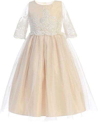 Sweet Kids Sequin & Cord Embroidered Flower Girl Dress (2-12Y) in Kuwait