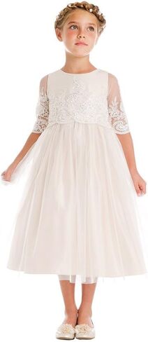 Sweet Kids Sequin & Cord Embroidered Flower Girl Dress (2-12Y) in Kuwait