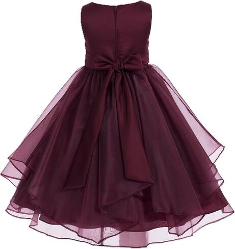 ekidsbridal Asymmetric Ruffled Organza Sequins Flower Girl Dresses for Formal Events 012 in Saudi Arabia