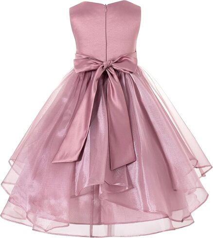 ekidsbridal Asymmetric Ruffled Organza Sequins Flower Girl Dresses for Formal Events 012 in Saudi Arabia