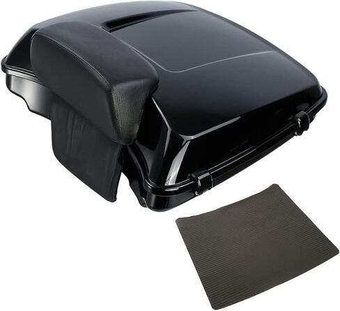 TCT-Motorparts 5.5 '' Vivid Black Razor Tour Pack Pack Trunk W/Backrest Pad Fact for Harley Touring Road King ، Road Glide ، Street Glide ، Electra Glide ، Ultra-Classic 2014-2025 in Saudi Arabia