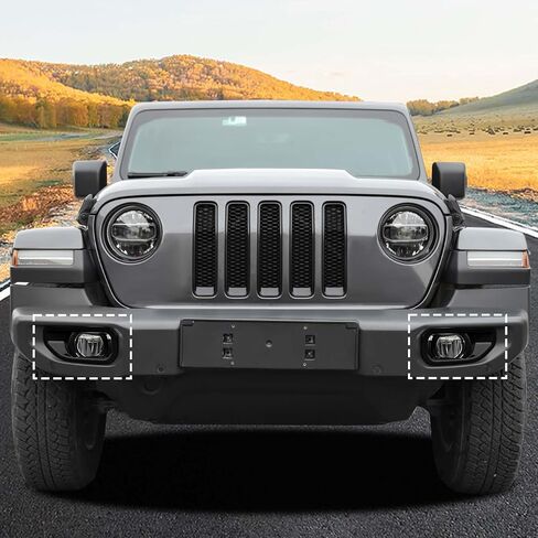 for Jeep JL Front Bumper Fog Light Cover Trim for Jeep Wrangler JL JLU 2018 up for Gladiator JT 2020 up White Exterior Accessories 2pcs in Saudi Arabia