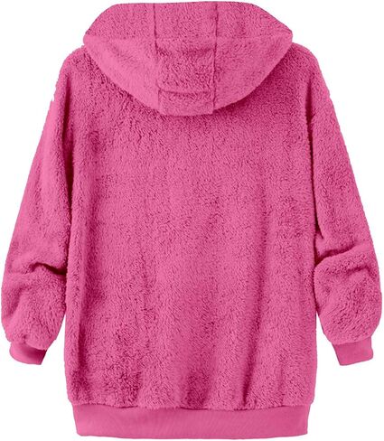 معاطف الشتاء للنساء الصوف zip up hoodies ناعم غامض دافئ سترة بالإضافة إلى حجم ملابس خارجية غير رسمية طويلة الأكمام الطويلة in Kuwait