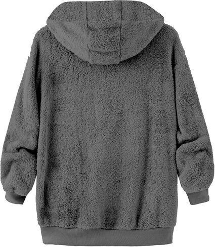 معاطف الشتاء للنساء الصوف zip up hoodies ناعم غامض دافئ سترة بالإضافة إلى حجم ملابس خارجية غير رسمية طويلة الأكمام الطويلة in Kuwait