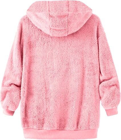 معاطف الشتاء للنساء الصوف zip up hoodies ناعم غامض دافئ سترة بالإضافة إلى حجم ملابس خارجية غير رسمية طويلة الأكمام الطويلة in Kuwait