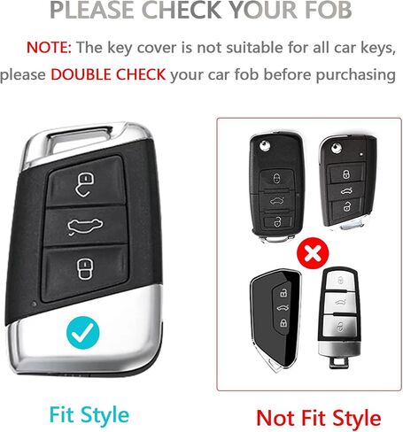 OFFCURVE for Volkswagen Key Fob Cover Soft TPU Key Fob Case Full Protector for 3 Buttons Key Fob Jetta Beetle Tiguan Passat Golf MK6 Polo in Saudi Arabia