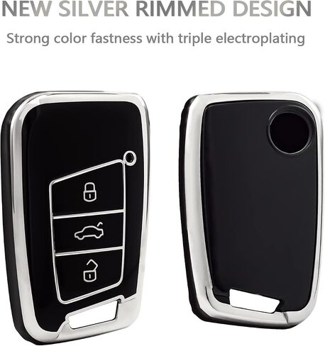 OFFCURVE for Volkswagen Key Fob Cover Soft TPU Key Fob Case Full Protector for 3 Buttons Key Fob Jetta Beetle Tiguan Passat Golf MK6 Polo in Saudi Arabia