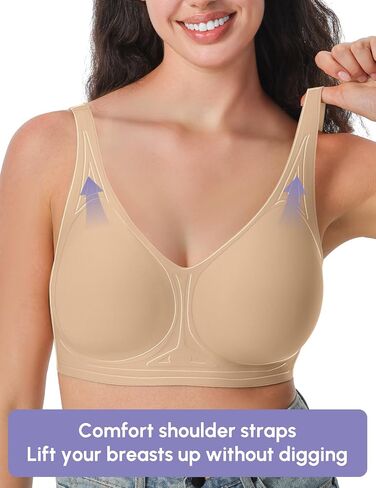 Fallsweet Wireless Push Up Bras Seamless بالإضافة إلى التغطية الكاملة بالحجم in Kuwait
