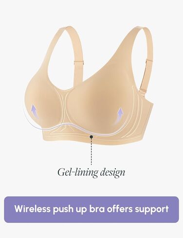 Fallsweet Wireless Push Up Bras Seamless بالإضافة إلى التغطية الكاملة بالحجم in Kuwait