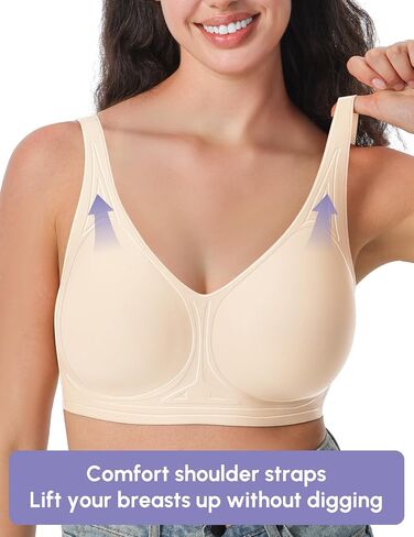 Fallsweet Wireless Push Up Bras Seamless بالإضافة إلى التغطية الكاملة بالحجم in Kuwait