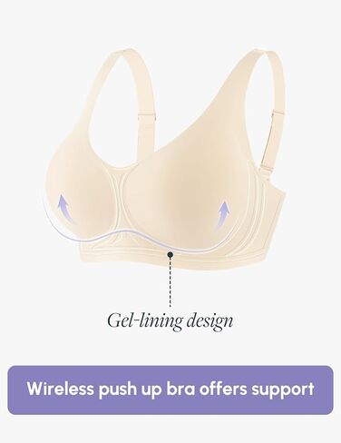 Fallsweet Wireless Push Up Bras Seamless بالإضافة إلى التغطية الكاملة بالحجم in Kuwait