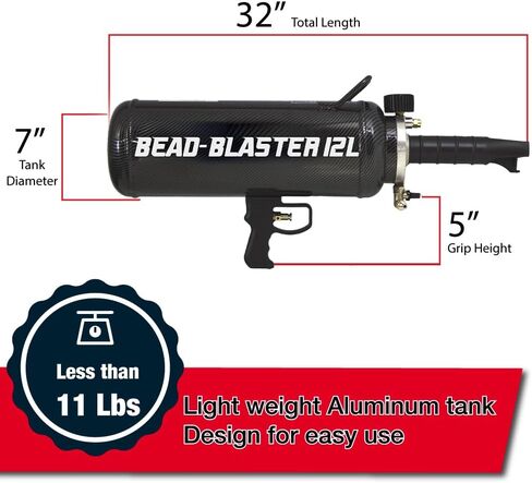 Lauco Handheld Tyre Bead Bead Seater - أداة السيارات الاحترافية ، أداة Blaster Bead Carbon Bead مع إطلاق سريع للهواء ، تضخيم الإطارات للسيارات/الشاحنات/المركبات التجارية (2.6 دبابة/12 لتر) in Kuwait