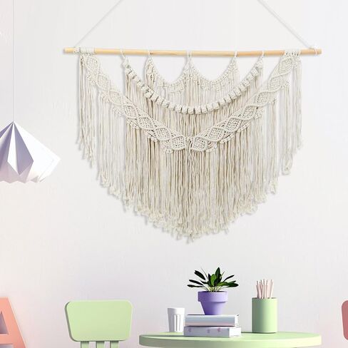 Macrame Wall Hanging كبير بوهو جدار ديكور الفن المنسوج البوهيمي ديكور زفاف ديكور غرفة المعيشة Macrame Tapestry Boho لغرفة النوم in Kuwait