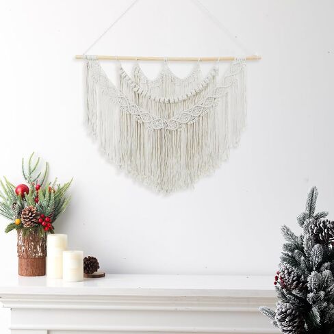 Macrame Wall Hanging كبير بوهو جدار ديكور الفن المنسوج البوهيمي ديكور زفاف ديكور غرفة المعيشة Macrame Tapestry Boho لغرفة النوم in Kuwait