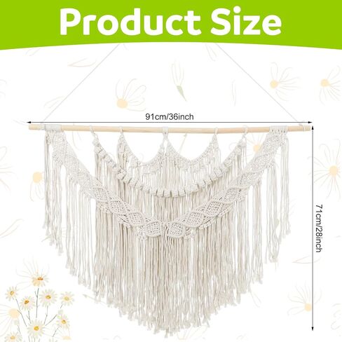 Macrame Wall Hanging كبير بوهو جدار ديكور الفن المنسوج البوهيمي ديكور زفاف ديكور غرفة المعيشة Macrame Tapestry Boho لغرفة النوم in Kuwait