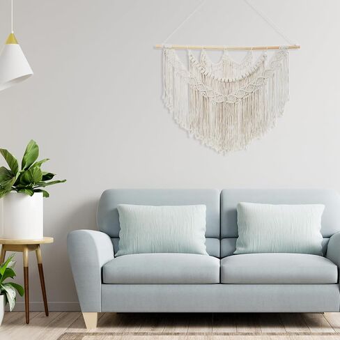 Macrame Wall Hanging كبير بوهو جدار ديكور الفن المنسوج البوهيمي ديكور زفاف ديكور غرفة المعيشة Macrame Tapestry Boho لغرفة النوم in Kuwait