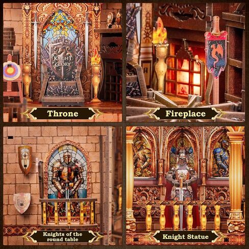Book Nook Kit,3D Puzzle DIY Miniature kit with LED Light,Ideal Craft Gift for Adults & Teens,Beautiful Bookshelf Décor for Birthdays, Halloween, and Christmas. in Saudi Arabia