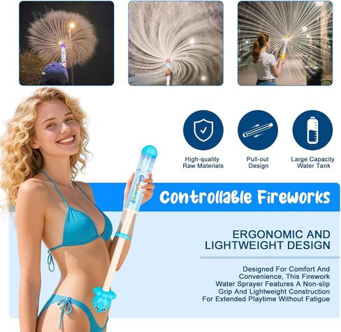 4pack Fireworks Water Gun, Couple Romance Firework Style Water Spray Gun, Large Capacity Fire Works Watergun for Bathing, Pool, Party Entertainment, Concert, Family Gathering, Marriage Proposal in Kuwait