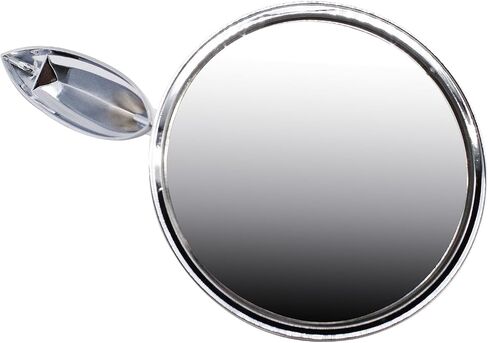Pair Chrome Round Bowtie Outside Rearview Mirrors Ribbed Base Left & Right Compatible With Chevy Bel Air Biscayne Impala Corvair Chevelle El Camino Nova 1963 1964 1965, silver in Saudi Arabia