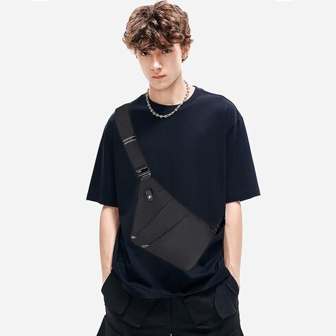 حقيبة Crossbody المضادة للسرقة ، حقيبة حبال للنساء الرجال ، حقيبة كتف الصدر متعددة الجيبات للسفر ، الرياضة ، العمل in Kuwait