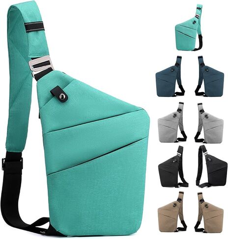 حقيبة Crossbody المضادة للسرقة ، حقيبة حبال للنساء الرجال ، حقيبة كتف الصدر متعددة الجيبات للسفر ، الرياضة ، العمل in Kuwait