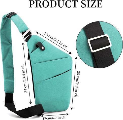 حقيبة Crossbody المضادة للسرقة ، حقيبة حبال للنساء الرجال ، حقيبة كتف الصدر متعددة الجيبات للسفر ، الرياضة ، العمل in Kuwait