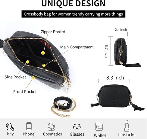 Crossbody Bags for Women,Small Quilted Purse Trendy Designer Cross Body Shoulder Bag, Phone Wallet Purse for Women Handbags in Saudi Arabia