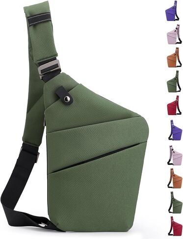 حقيبة Crossbody المضادة للسرقة ، حقيبة حبال للنساء الرجال ، حقيبة كتف الصدر متعددة الجيبات للسفر ، الرياضة ، العمل in Saudi Arabia
