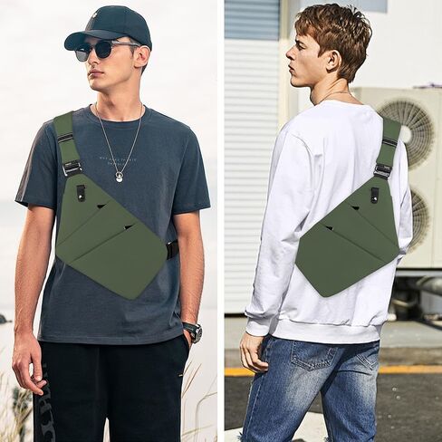 حقيبة Crossbody المضادة للسرقة ، حقيبة حبال للنساء الرجال ، حقيبة كتف الصدر متعددة الجيبات للسفر ، الرياضة ، العمل in Saudi Arabia