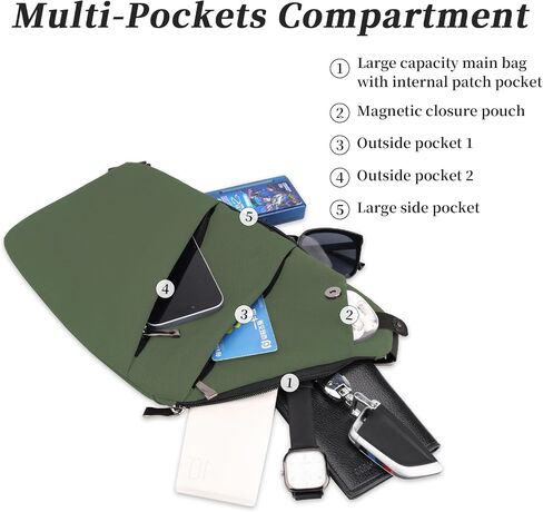 حقيبة Crossbody المضادة للسرقة ، حقيبة حبال للنساء الرجال ، حقيبة كتف الصدر متعددة الجيبات للسفر ، الرياضة ، العمل in Saudi Arabia