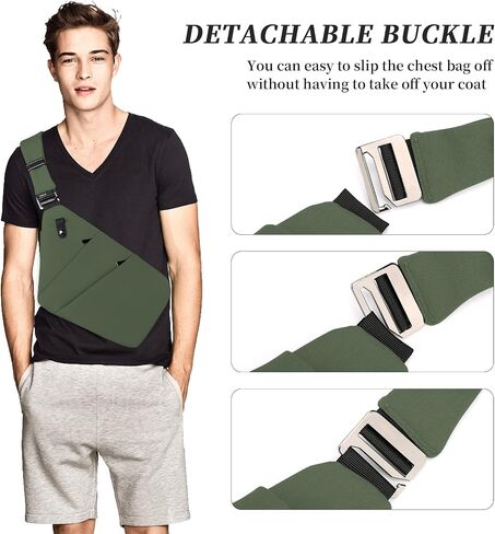 حقيبة Crossbody المضادة للسرقة ، حقيبة حبال للنساء الرجال ، حقيبة كتف الصدر متعددة الجيبات للسفر ، الرياضة ، العمل in Saudi Arabia